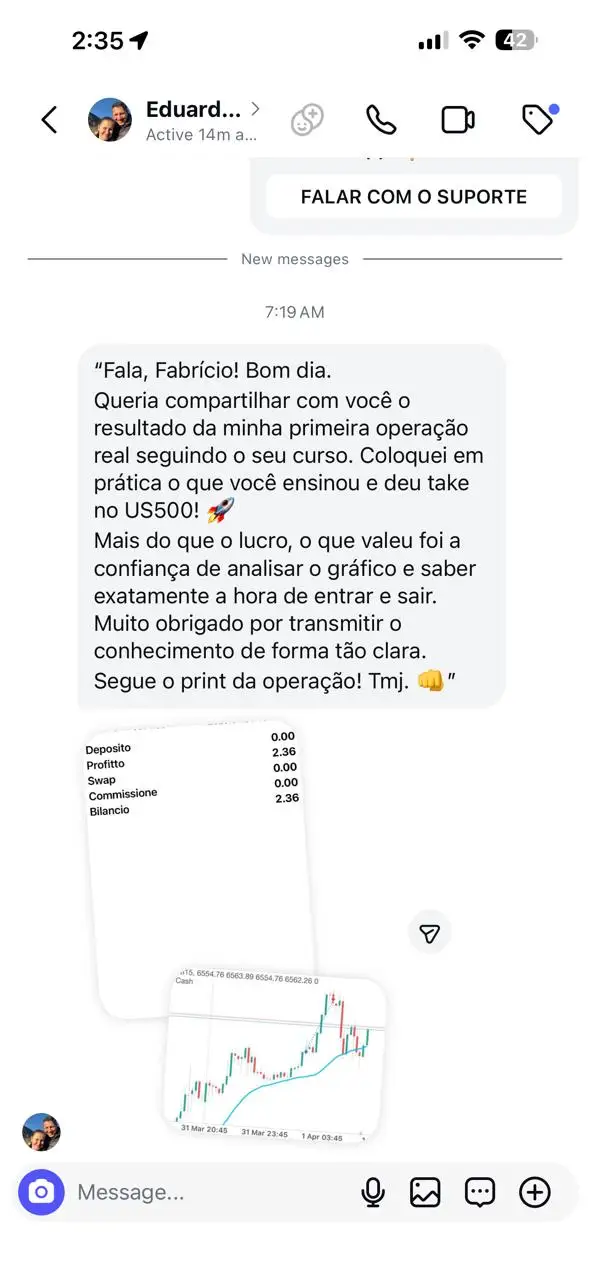 Depoimento de aluno